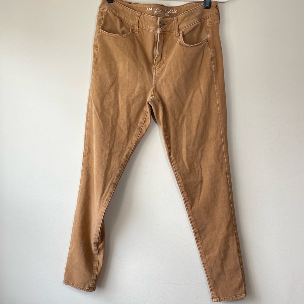 American Eagle mustard Jegging Skinny Tan Jeans Size 10R